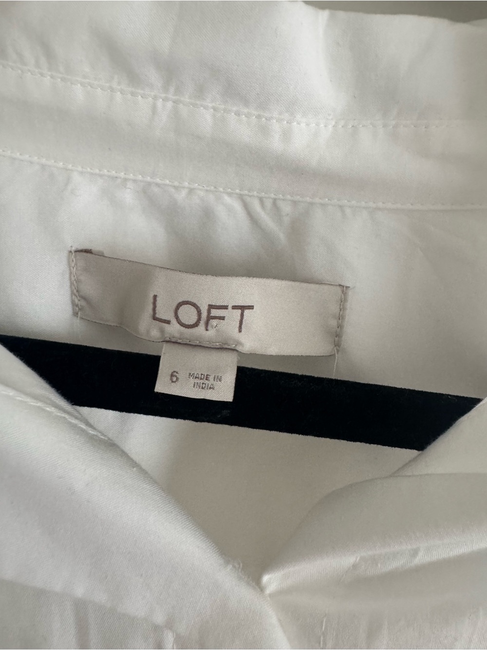 LOFT White Twist-Front Button Down Blouse - Picture 2 of 4